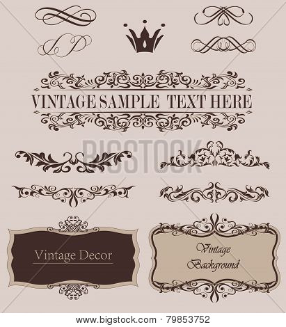 Vector Set Of Calligraphic Design Elements And Page Decoration Dividers