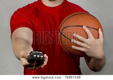 Basketball And Remote Control.