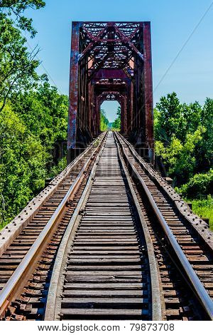 Vanishing Point View of an Old Railroad Trestle