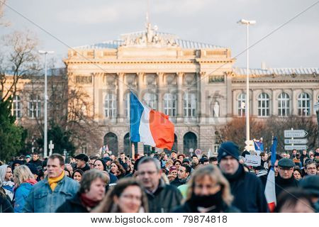 Mass Unity Rally Held In Strasbourg Following Recent Terrorist Attacks
