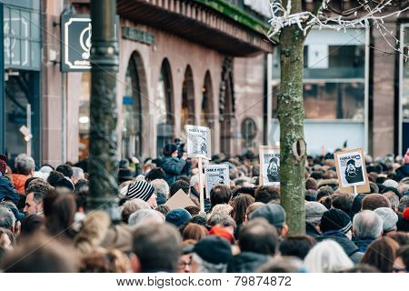 Mass Unity Rally Held In Strasbourg Following Recent Terrorist Attacks