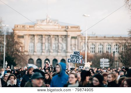 Mass Unity Rally Held In Strasbourg Following Recent Terrorist Attacks