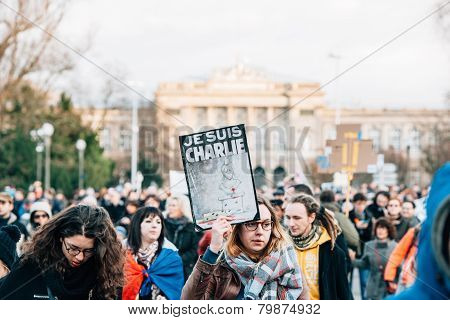 Mass Unity Rally Held In Strasbourg Following Recent Terrorist Attacks