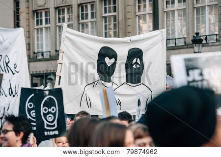 Mass Unity Rally Held In Strasbourg Following Recent Terrorist Attacks