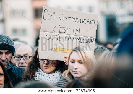Mass Unity Rally Held In Strasbourg Following Recent Terrorist Attacks