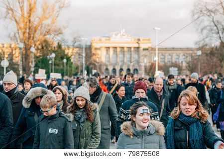 Mass Unity Rally Held In Strasbourg Following Recent Terrorist Attacks