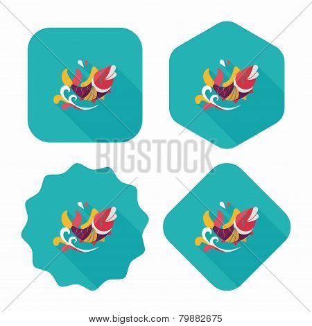 Chinese New Year Flat Icon With Long Shadow,eps10, Chinese Decoration Means 