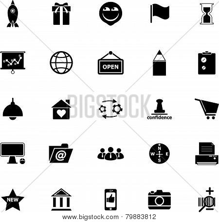 Business Start Up Icons On White Background