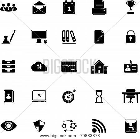 Business Management Icons On White Background