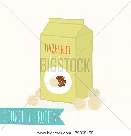 Hazelnut milk in a carton pack.