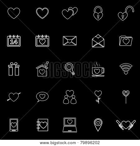 Love Line Icons On Black Background