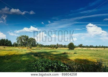 countryside field cloudscape grass landscape green blue