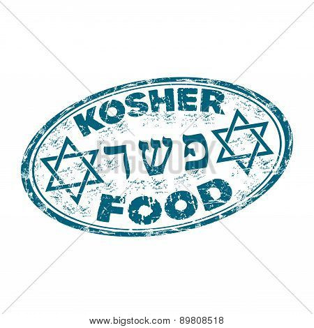 Kosher food grunge rubber stamp