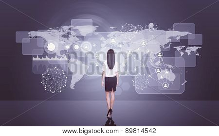Young lady standing back