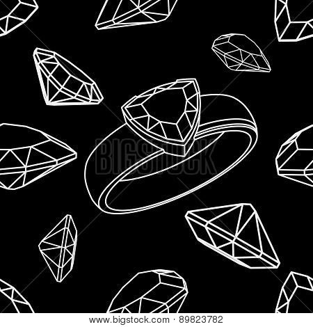 Diamond trillion ring seamless