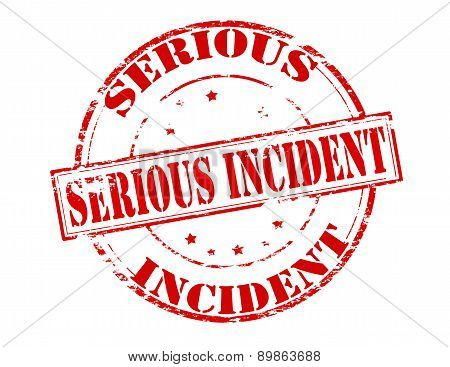 Rubber stamp with text serious incident inside vector illustration