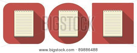 Icon Of Notebook In Flat Design