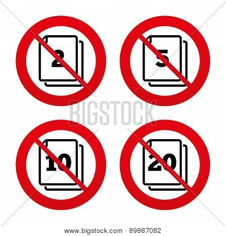 In pack sheets icons. Quantity per package.