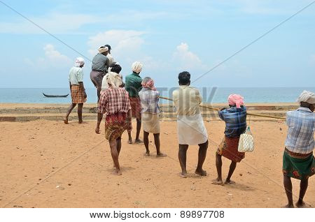 KOVALAM, INDIA - APRIL  11, 2015.