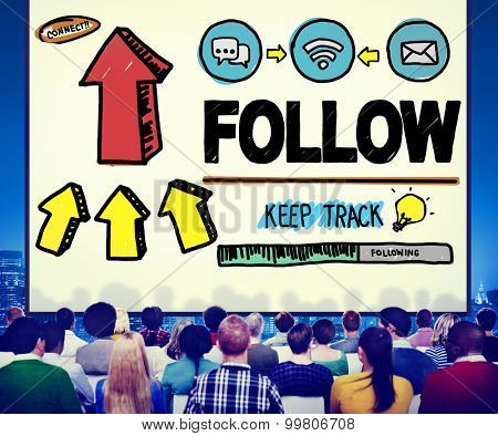 Follow Follower Following Connecting Networking Social Concept