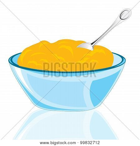 Plate with porridge