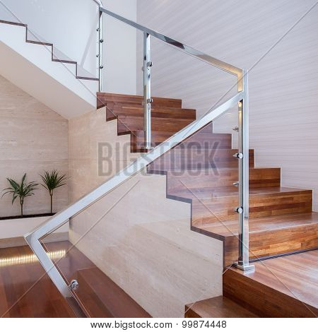 Stylish Staircase In Bright Interior