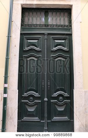 Old door in the city of Lisbon
