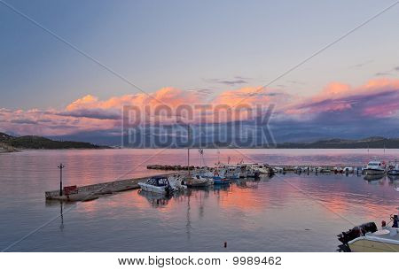 Pôr do sol na ilha de Corfu