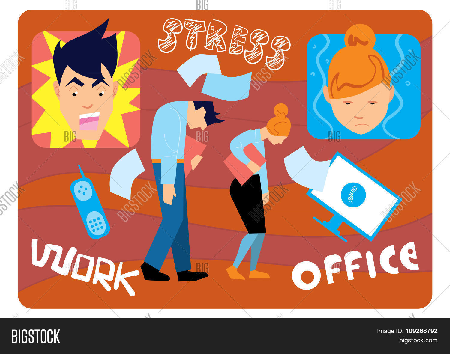 Overwork Office. Vector & Photo (Free Trial) | Bigstock