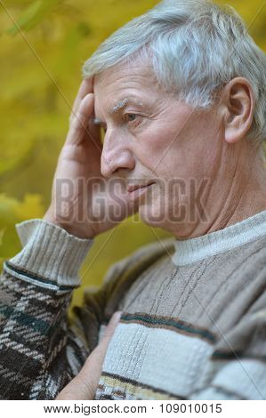 Senior man thinking