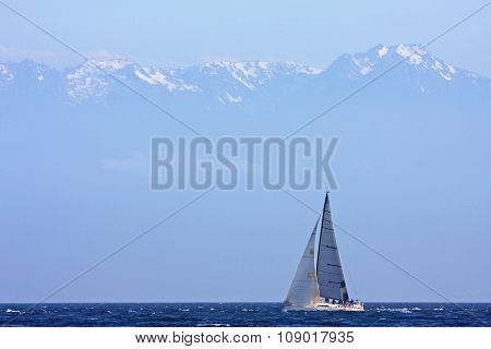 Yacht off Vancouver Island