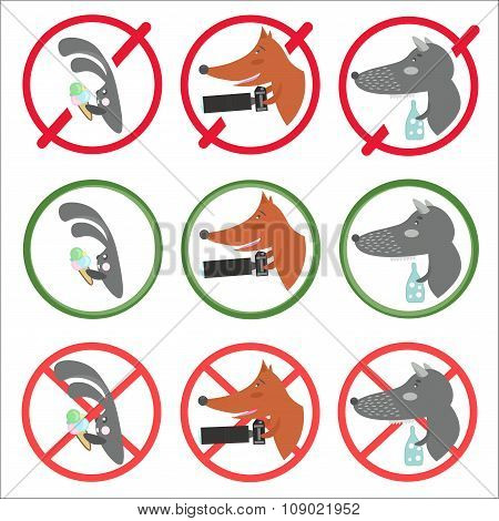 Prohibitory Signs And Allow For Different Occasions