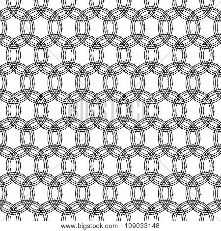 Pattern With Repeating Circles Of Barbed Wires