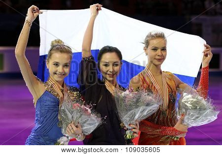 Radionova (l), Tuktamysheva, Pogorilaya