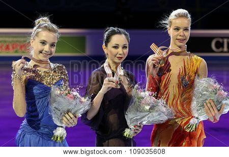 Radionova (l), Tuktamysheva, Pogorilaya