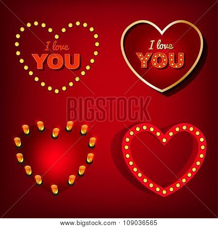 Lamp Heart Banners Set