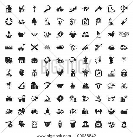 Gardening 100  Icons Set For Web
