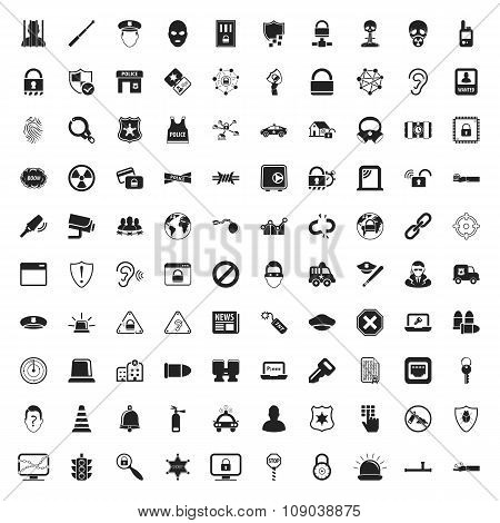Security 100  Icons Set For Web