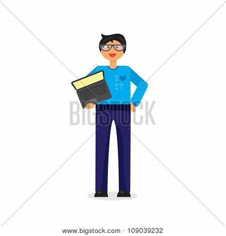 Employee With Notebook