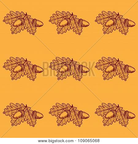 Leaf Skeleton With Acorn Pattern