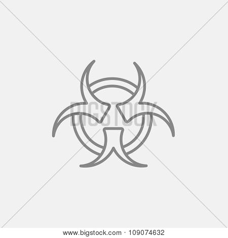 Bio hazard sign line icon for web, mobile and infographics. Vector dark grey icon isolated on light grey background.