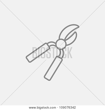 Pruner line icon for web, mobile and infographics. Vector dark grey icon isolated on light grey background.
