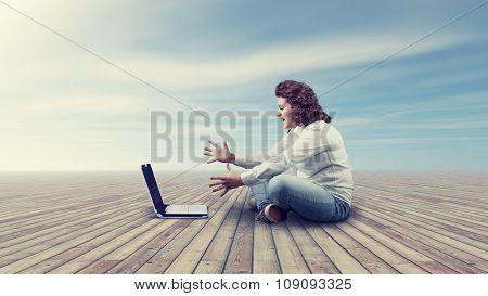 Teenager With A Laptop