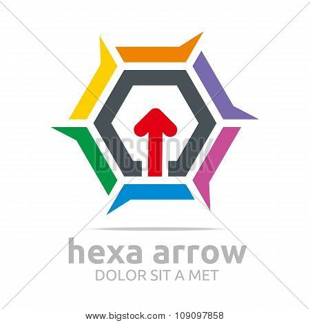 Logo star arrow icon abstract vector