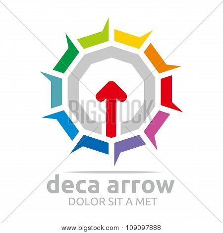 Logo octa arrow icon abstract vector