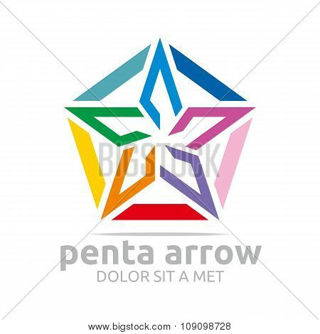 Logo star arrow icon abstract vector