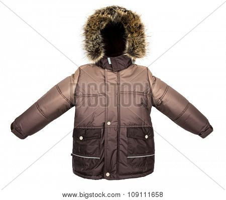 Winter warm jacket isolated on white background