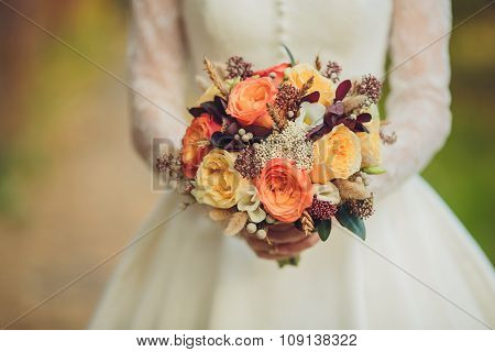 Bridal bouquet in hands