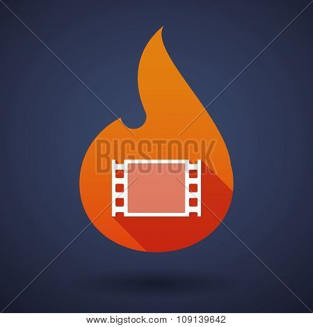 Long Shadow Vector Flame Icon With A Film Photogram