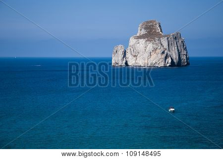 Pan Di Zucchero Rocks In The Sea, In Masua (nedida), Sardinia. Daily